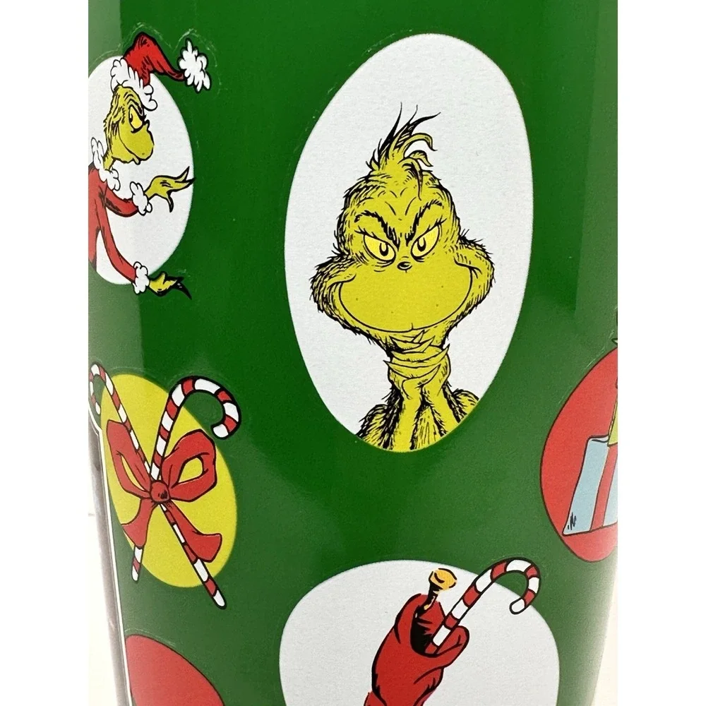 The Grinch 20oz Stainless Steel Tumbler Bioworld Christmas Cup with Lid
